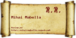 Mihai Mabella névjegykártya
